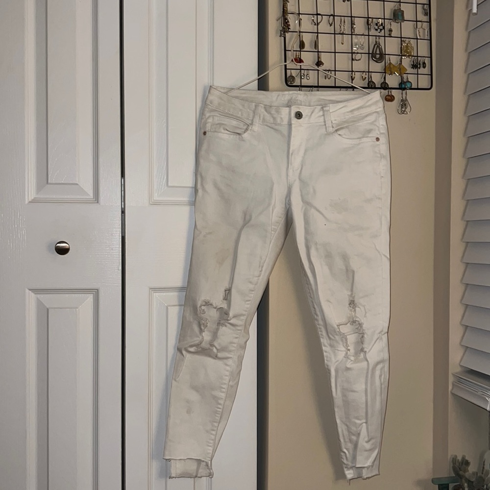Arizona White Skinny Distressed Jeans